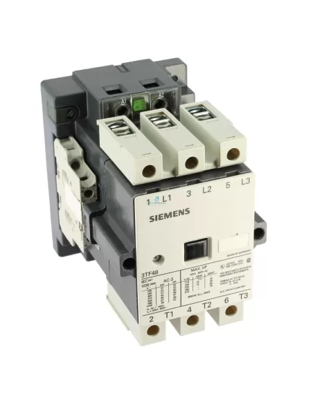 Siemens 3tf48220ac2 contactor 3 polos 37kw 400v ac-3 cont aux 2no 2nc 24v